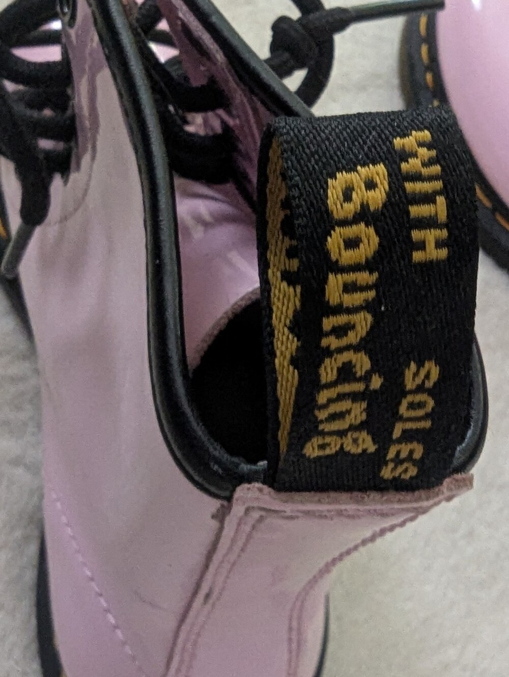 Dr. Martens Air Wair 1460 Pink Patent Leather Boots AW004 Size 6L - Picture 9 of 11